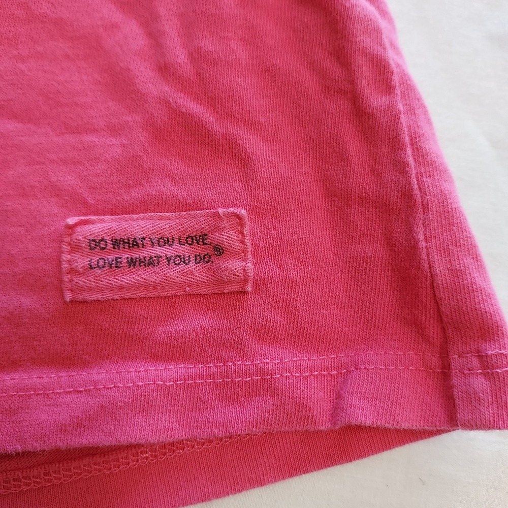 Life is Good Pink Knitten Cat Lady Knitter Yarn Crusher Tee V-Neck T-Shirt L - Picture 4 of 7